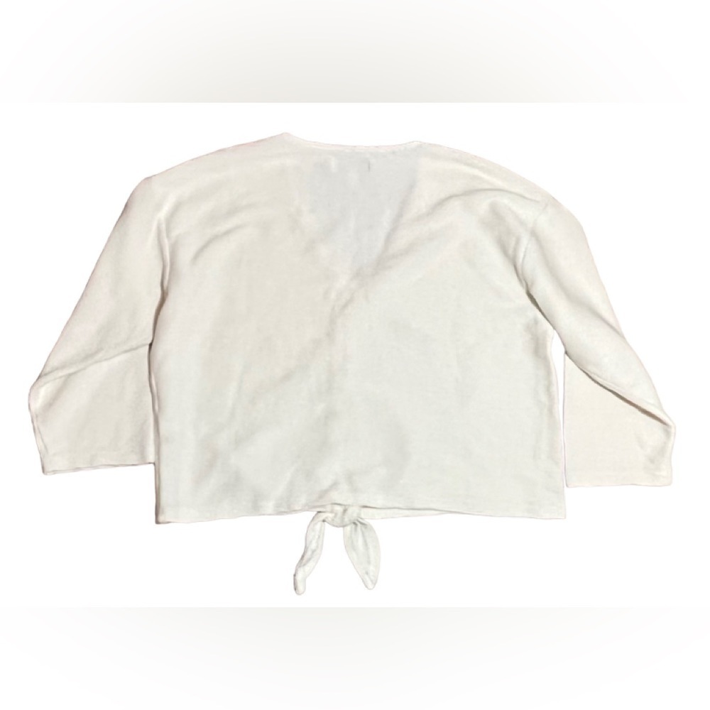 Madewell Texture & Thread pullover cropped sweater tie-front XL EUC - Picture 7 of 13